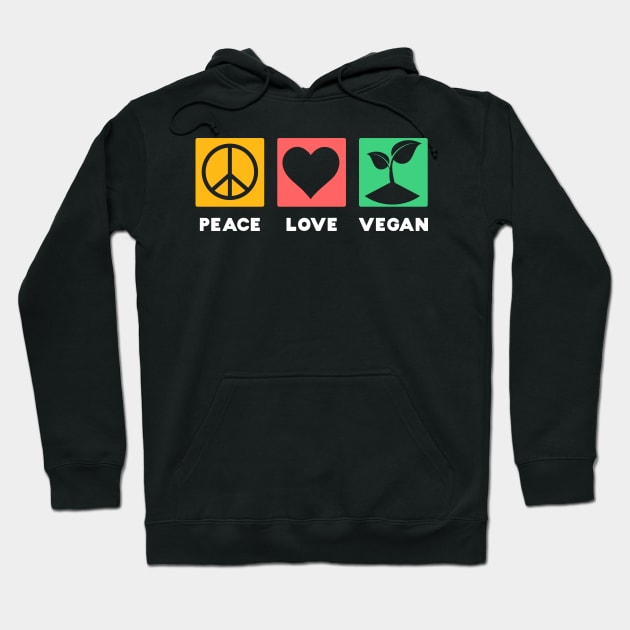 Peace Love Vegan Hoodie by MZeeDesigns